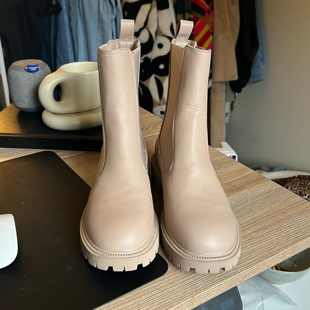French Connection Neutral Combat Boots size 8